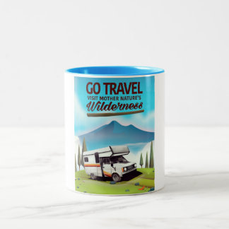Go Travel, Visit mother natures Wilderness RV. Two-Tone Coffee Mug