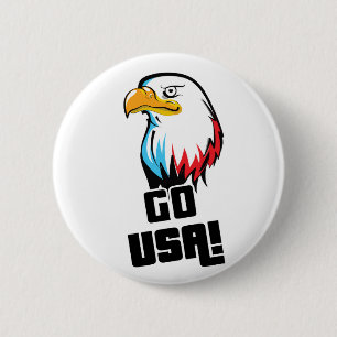 Go USA! american Eagle 6 Cm Round Badge
