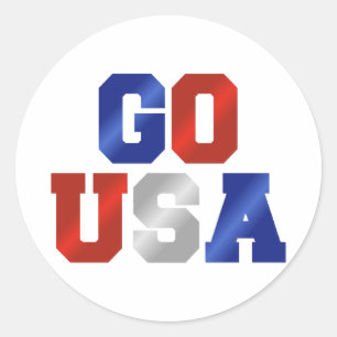 GO USA Red White & Blue Stickers