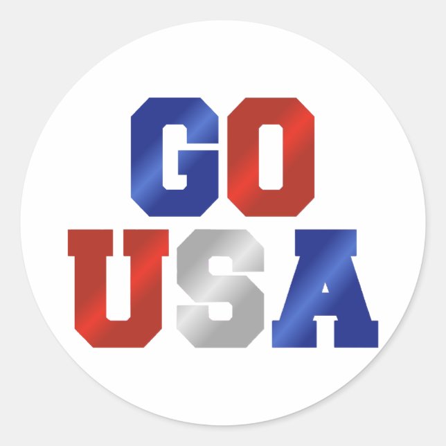 GO USA Red White & Blue Stickers (Front)