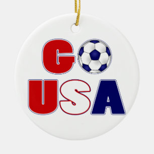 Go USA Soccer Ceramic Tree Decoration