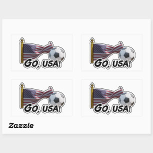 Go, USA Soccer Fan Rectangular Sticker