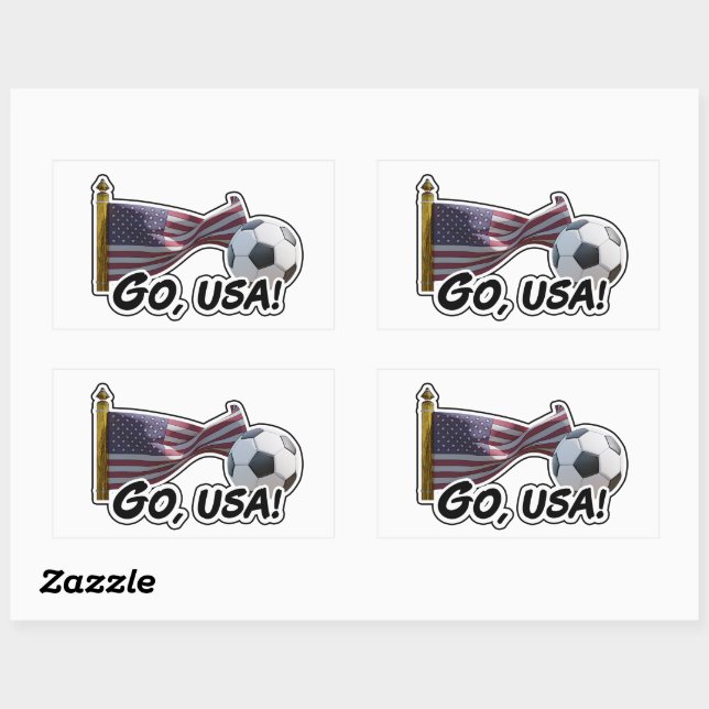 Go, USA Soccer Fan Rectangular Sticker (Sheet)