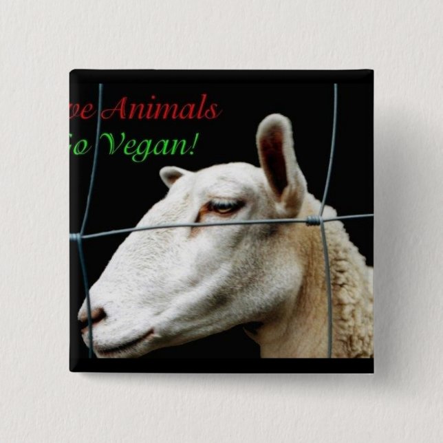Go Vegan 15 Cm Square Badge (Front)