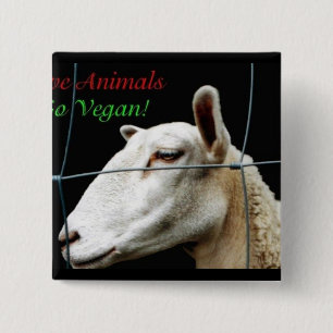 Go Vegan 15 Cm Square Badge