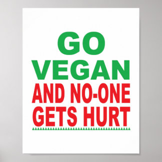 Go Vegan And No-One Gets Hurt, Vegan Poster