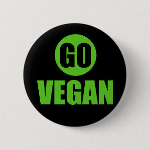 Go Vegan Badge Pin Button