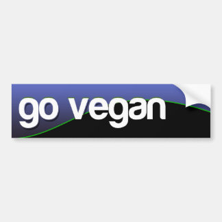 GO VEGAN - blue Bumper Sticker
