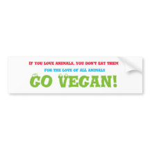 Go vegan bumper sticker