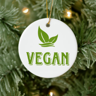 Go Vegan Ceramic Tree Decoration