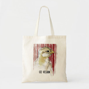 GO VEGAN Chick Barcode Tote Bag