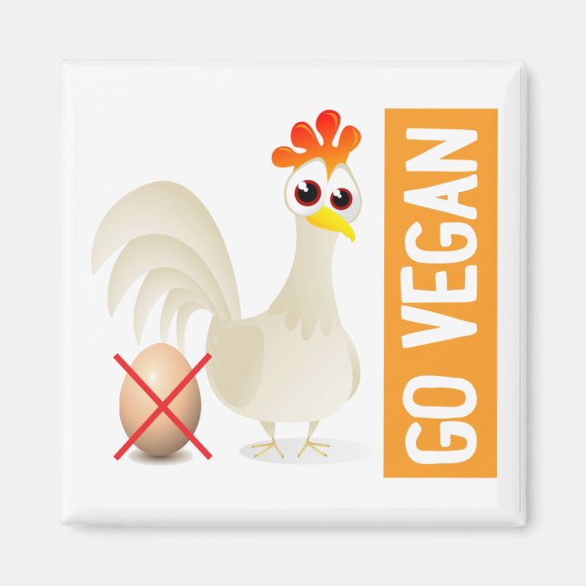 Go Vegan Chicken Magnet (Front)