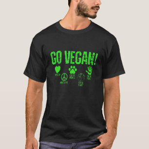 Go Vegan Compassion Nonviolence Animals Planet Peo T-Shirt