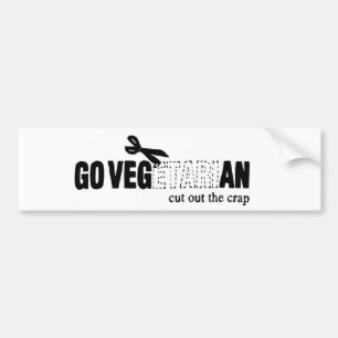 Go Vegan -- "Cut Out the Crap" Bumper Sticker