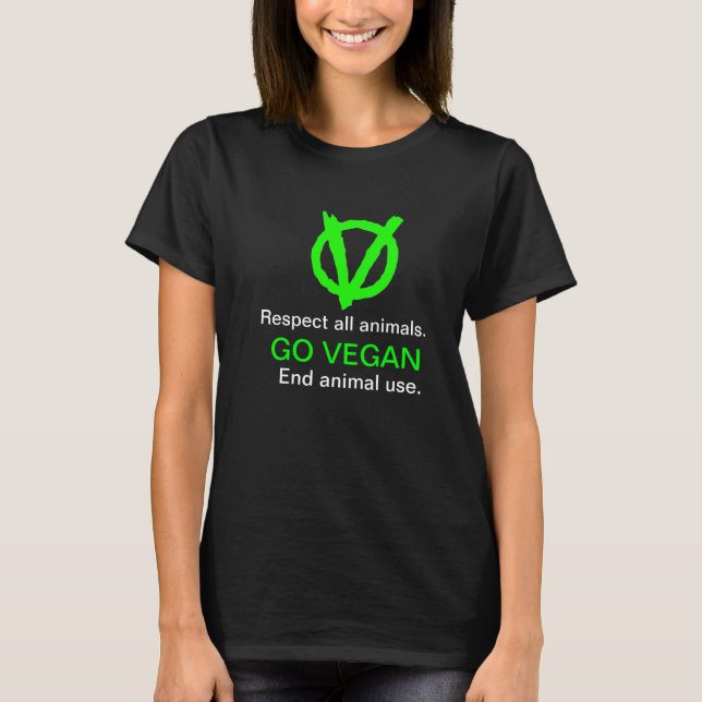 GO VEGAN! Display the Vegan Revolution logo! T-Shirt (Front)