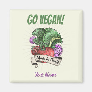 Go Vegan Made by Plants veggie vintage vegetarians Magnet