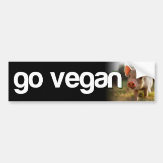GO VEGAN - piggy Bumper Sticker