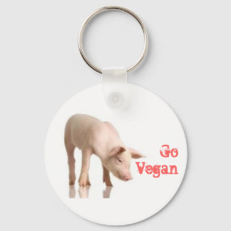 Go Vegan Piglet Key Ring
