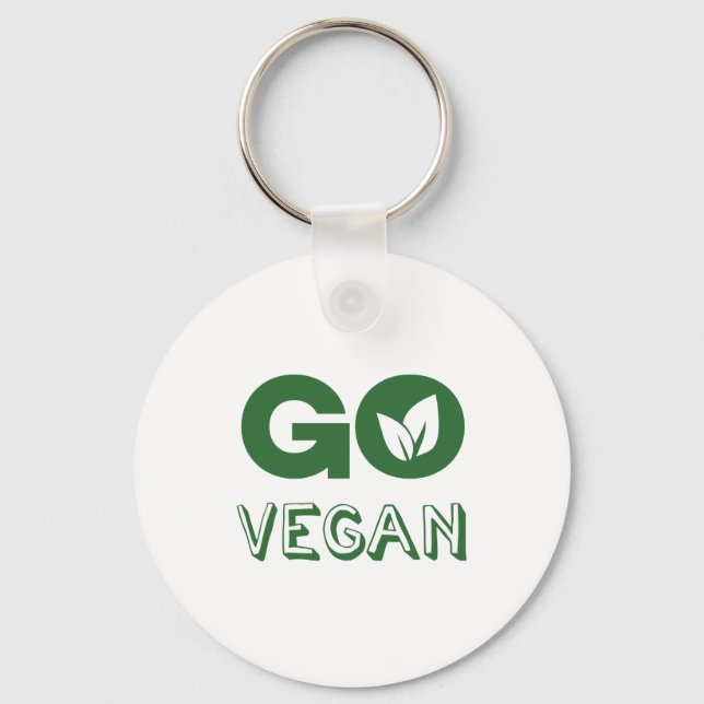 Go Vegan Plant Based Nutrition Veganism Key Ring (Front)