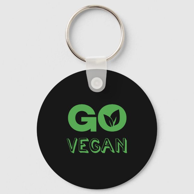 Go Vegan Plant Based Nutrition Veganism Key Ring (Front)