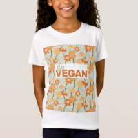 Go Vegan! Pretty retro muted 1970s flowers