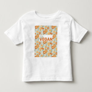 Go Vegan! Pretty retro muted 1970s flowers Toddler T-Shirt