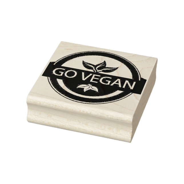 Go Vegan  Rubber Stamp (Stamp)