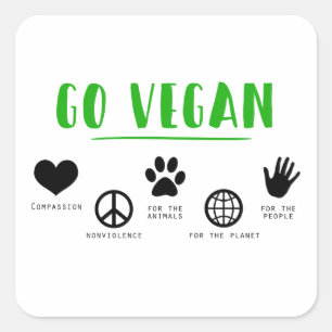 Go Vegan Square Sticker