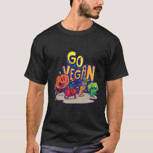 Go Vegan.Squash, tomato, carrots, and broccoli go T-Shirt