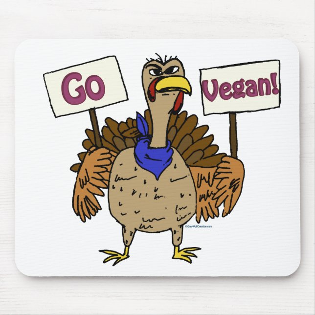 Go Vegan - Talking Turkey Mouse Mat (Front)