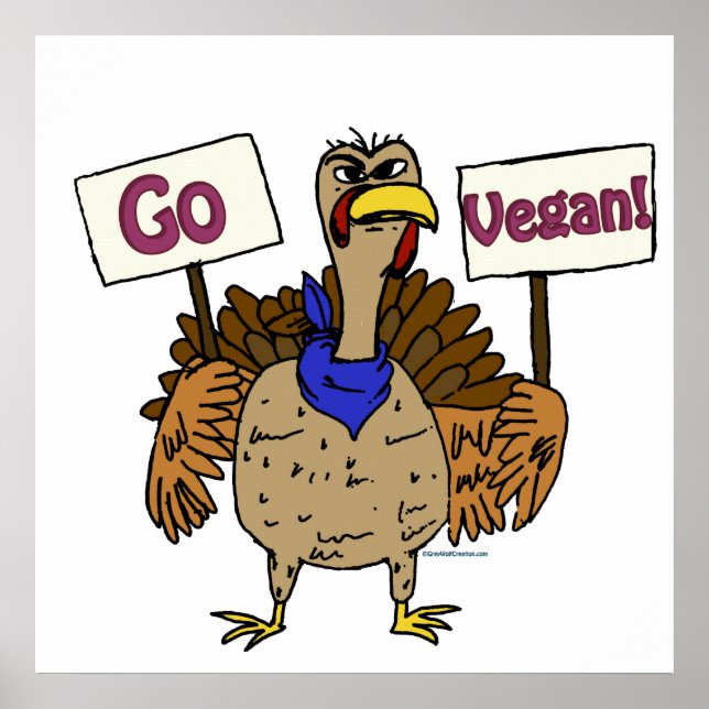 Go Vegan - Talking Turkey Poster (Front)