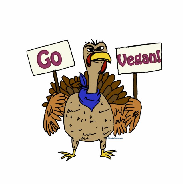 Go Vegan - Talking Turkey Standing Photo Sculpture (Front)