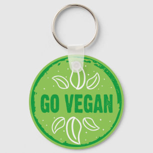 Go Vegan, vegan, veggie, vegetarian, Key Ring