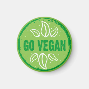Go Vegan, vegan, veggie, vegetarian, Magnet