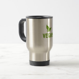 Go Vegan, vegan, veggie, vegetarian, Travel Mug