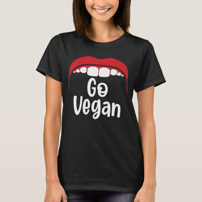 Go Vegan Vegetarian I Love Veggies Vegetable Vegan T-Shirt (Front)
