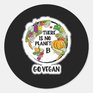 Go Vegan Vegetarian Veggie Veganism Food Gift Idea Classic Round Sticker