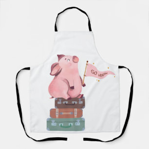 Go Vegan with Cute Pink Pig Apron