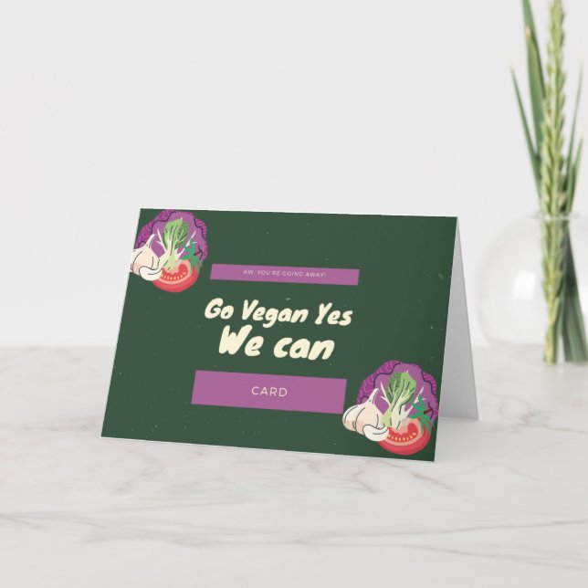 Go Vegan Yes We Can Discount  Thank You Card (Front)