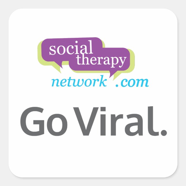 Go Viral. Social Therapy Network. Square Sticker (Front)