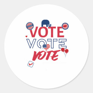 Go Vote Election Gift Classic Round Sticker