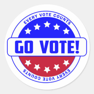 "GO VOTE! Every Vote Counts - Motivational  Classic Round Sticker