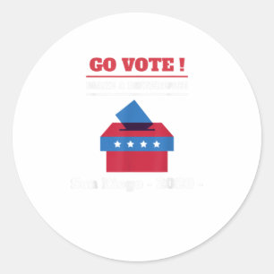 Go Vote Make a Difference San Diego Califo Classic Round Sticker