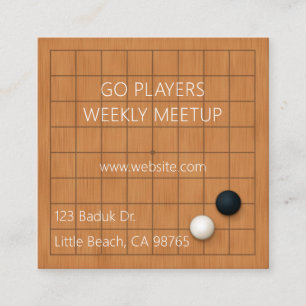 Go Weiqi Baduk Group Light Brown Square Business Card