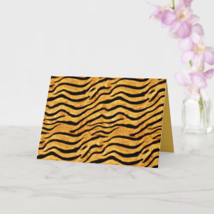 Go Wild Golden Tiger Wavy Stripes Natural Fur Look Card