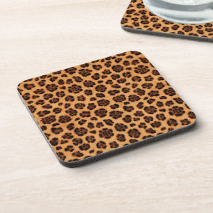 Go Wild Leopard Print Golden Brown Burnt Orange Coaster