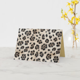 Go Wild Snow Leopard Warm Faux Fur Look Card