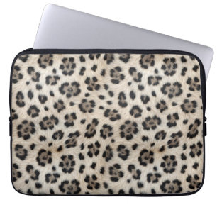 Go Wild Snow Leopard Warm Faux Fur Look Laptop Sleeve