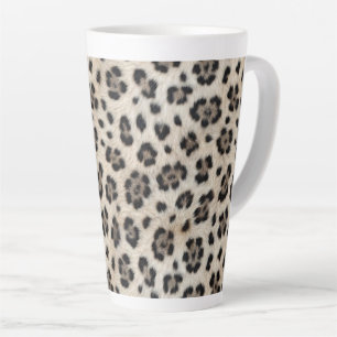 Go Wild Snow Leopard Warm Faux Fur Look Latte Mug