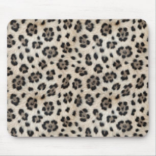 Go Wild Snow Leopard Warm Faux Fur Look Mouse Mat